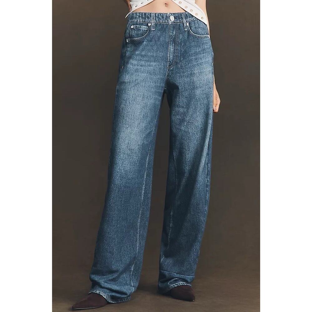 rag & bone Wide Leg Dark Blue Denim Jeans
